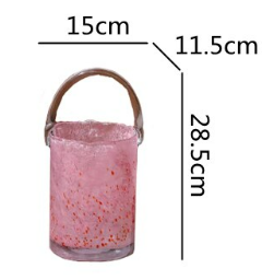 Shopping Basket Pink Glass Vase