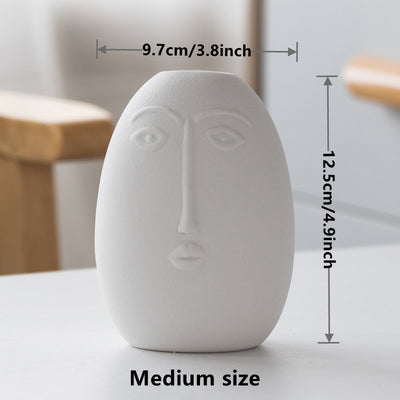 Abstract Face Ceramic Vase