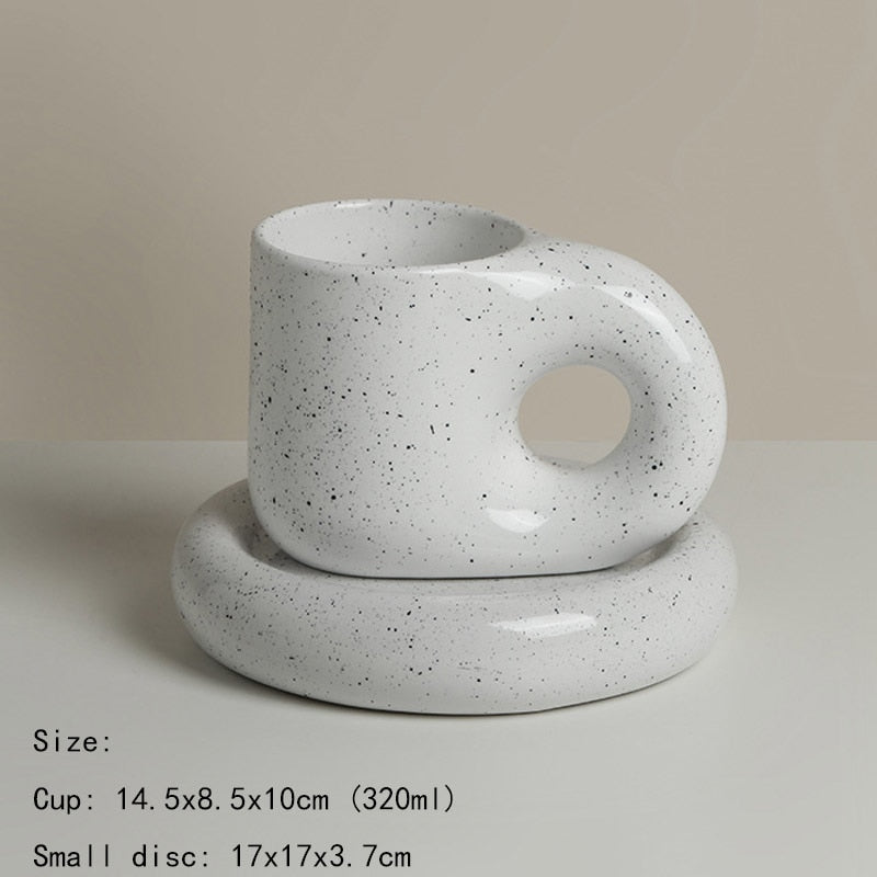 Creative Ceramic Mug with Saucer