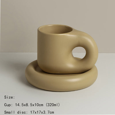 Creative Ceramic Mug with Saucer