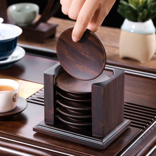 Ebony Wood Teacup Mat