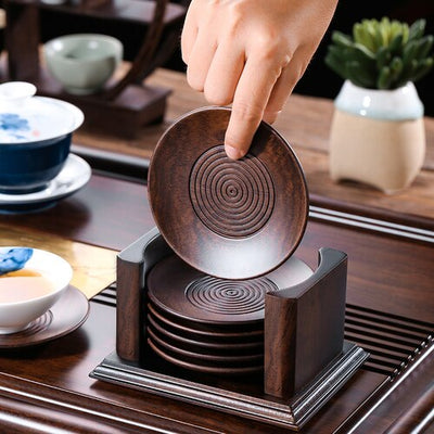 Ebony Wood Teacup Mat