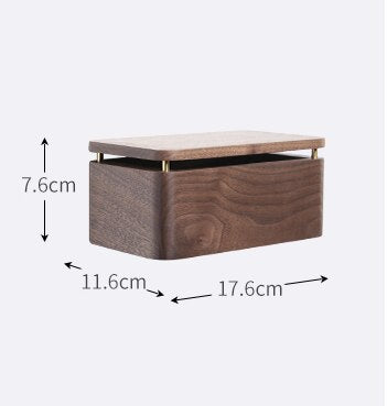 Black Walnut Wood Brass Tissue Box