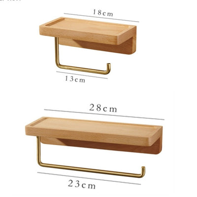 Toilet Roll Holder Brass Wood Napkin