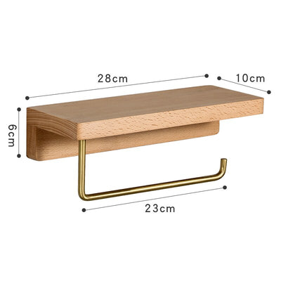 Toilet Roll Holder Brass Wood Napkin