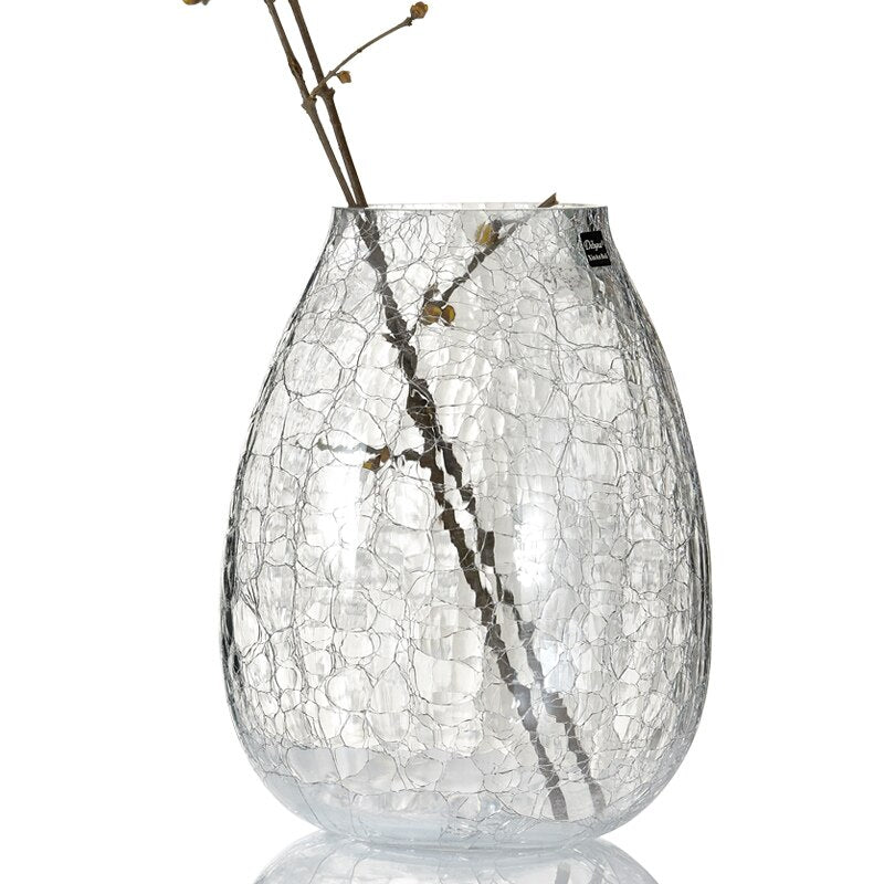 Light Luxury Glazed Ice Flower Glass Vase