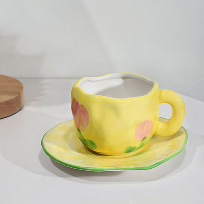 HANDMADE BLUE SKY COFFEE CUP WITH SAUCER