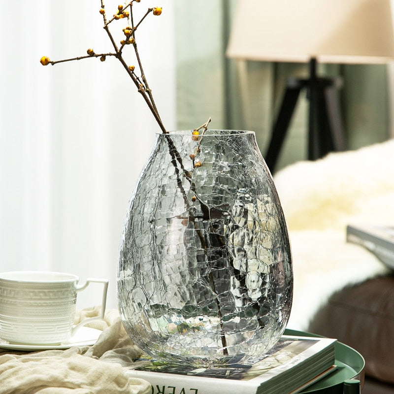 Light Luxury Glazed Ice Flower Glass Vase