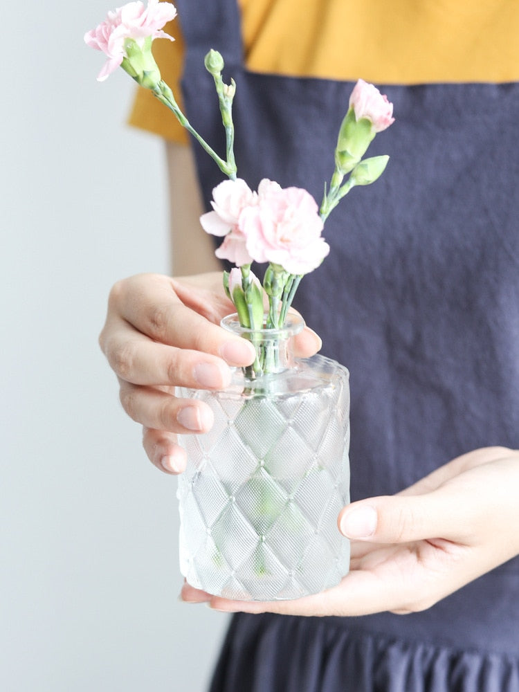 Clear Glass Flowers Vase, Model #1