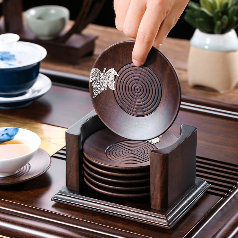 Ebony Wood Teacup Mat