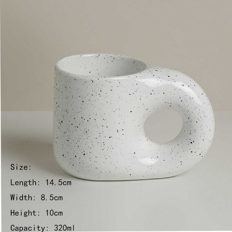 Creative Ceramic Mug with Saucer