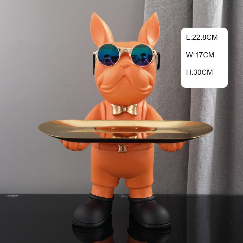 French Bulldog Tray-Statue