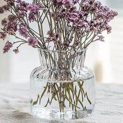 Clear Glass Flowers Vase, Model #5