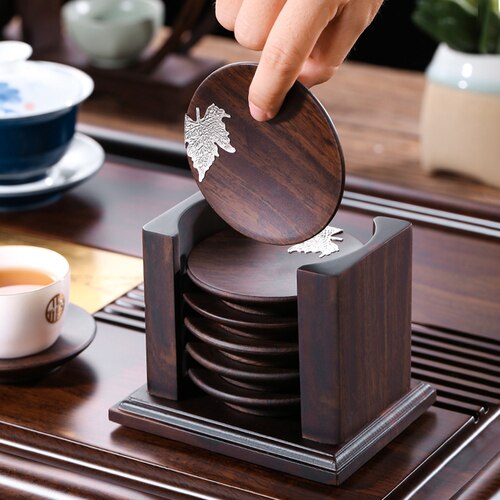 Ebony Wood Teacup Mat