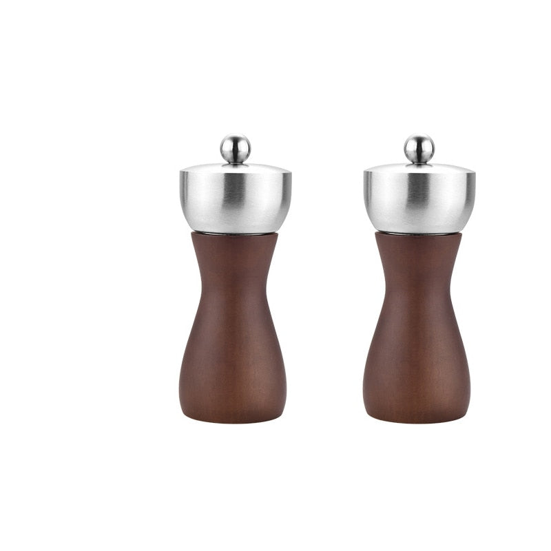 Salt and Pepper Wood Mill Set of 2 Pcs, Different Sizes