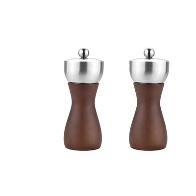 Salt and Pepper Wood Mill Set of 2 Pcs, Different Sizes