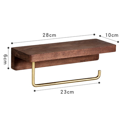 Toilet Roll Holder Brass Wood Napkin