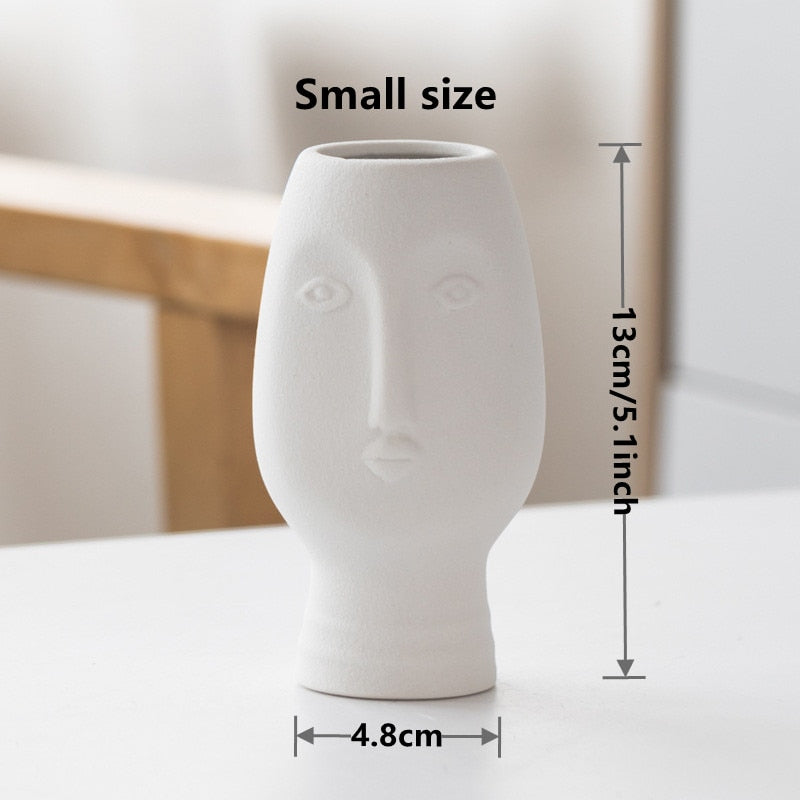 Abstract Face Ceramic Vase