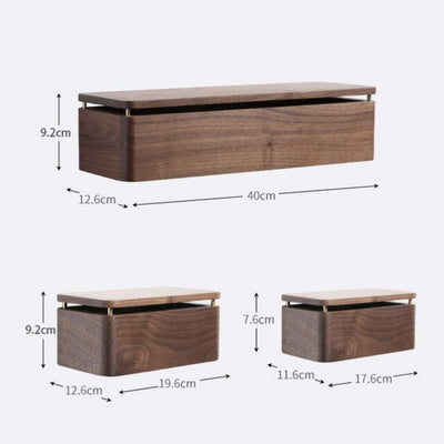 Black Walnut Wood Brass Tissue Box