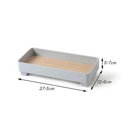 Modern Plastic & Wood Storage Tray