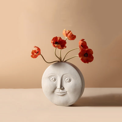 Abstract Ceramic Face Vase