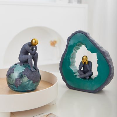 Abstract Thinker Man figurine