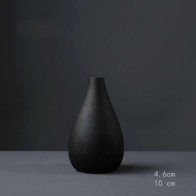 Black As Night Textured Ceramic Vase