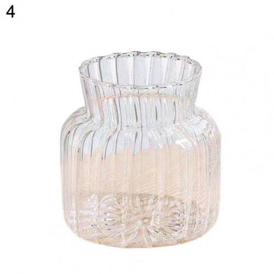 Clear Glass Flowers Vase, Model #5