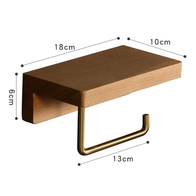 Toilet Roll Holder Brass Wood Napkin