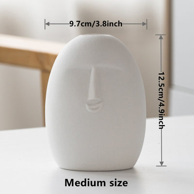 Abstract Face Ceramic Vase