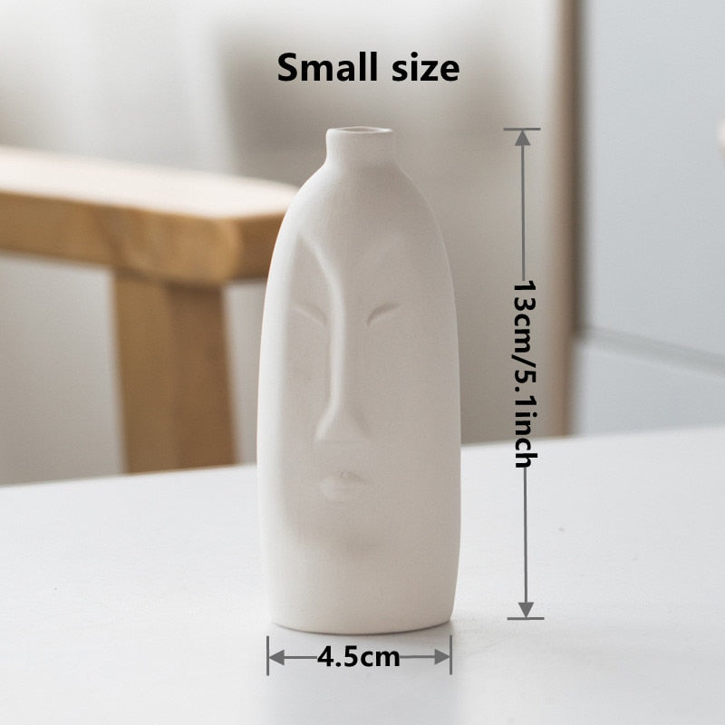 Abstract Face Ceramic Vase