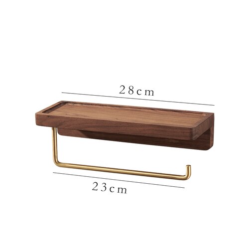 Toilet Roll Holder Brass Wood Napkin