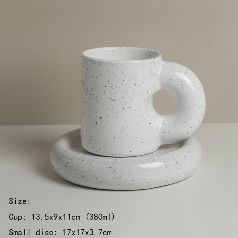 Creative Ceramic Mug with Saucer