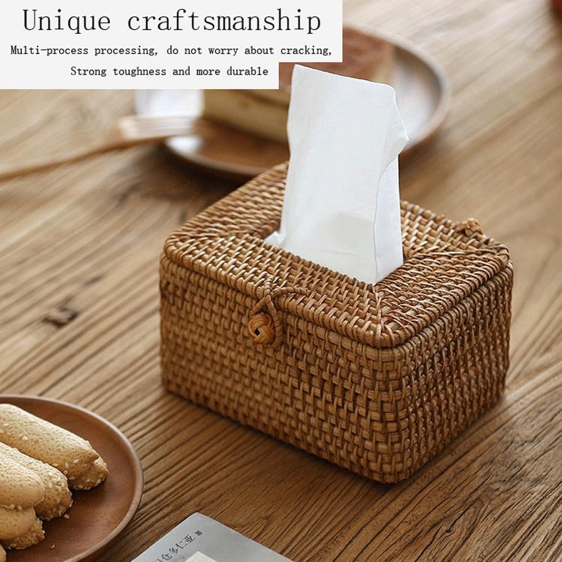 Handmade Rattan Tissue Box