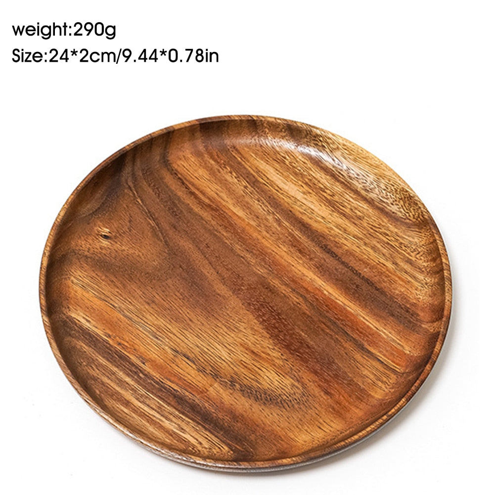 Durable Acacia Round Plates