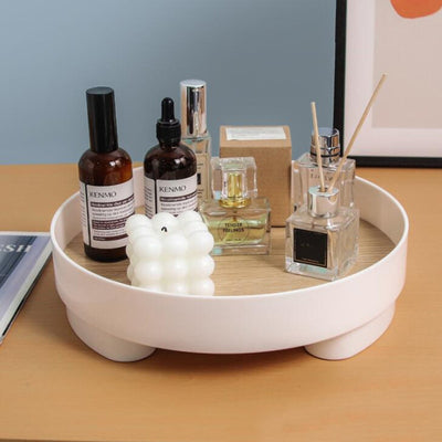 Modern Plastic & Wood Storage Tray