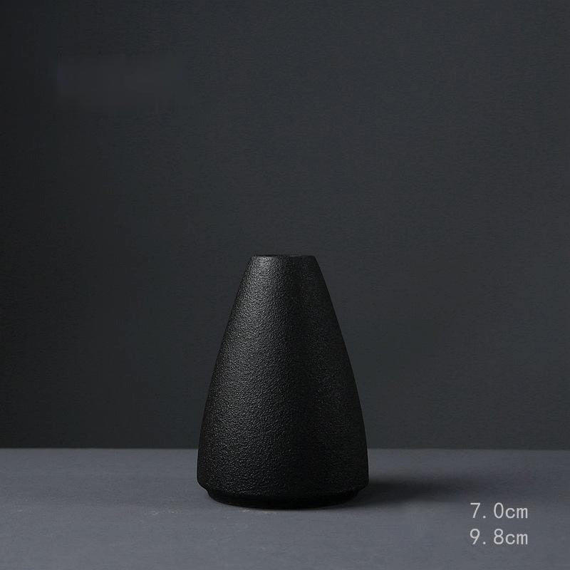 Black As Night Textured Ceramic Vase