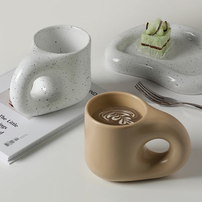 Creative Ceramic Mug with Saucer