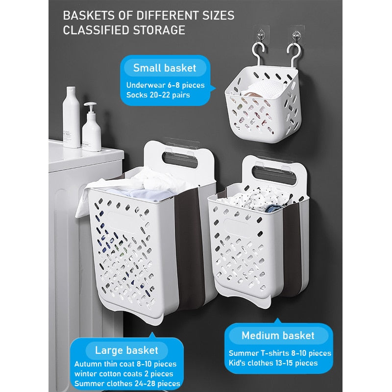 Bathroom Folding Dirty Clothes Storage Basket