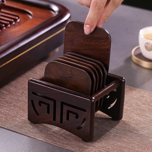 Ebony Wood Teacup Mat