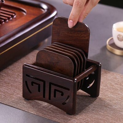 Ebony Wood Teacup Mat