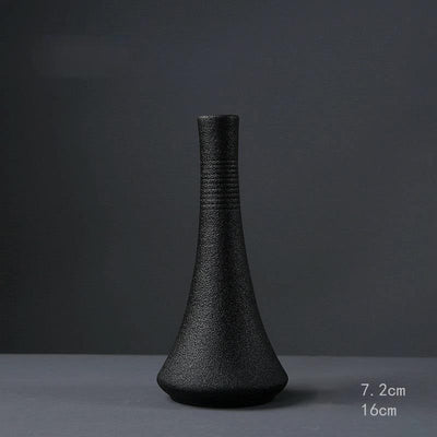 Black As Night Textured Ceramic Vase