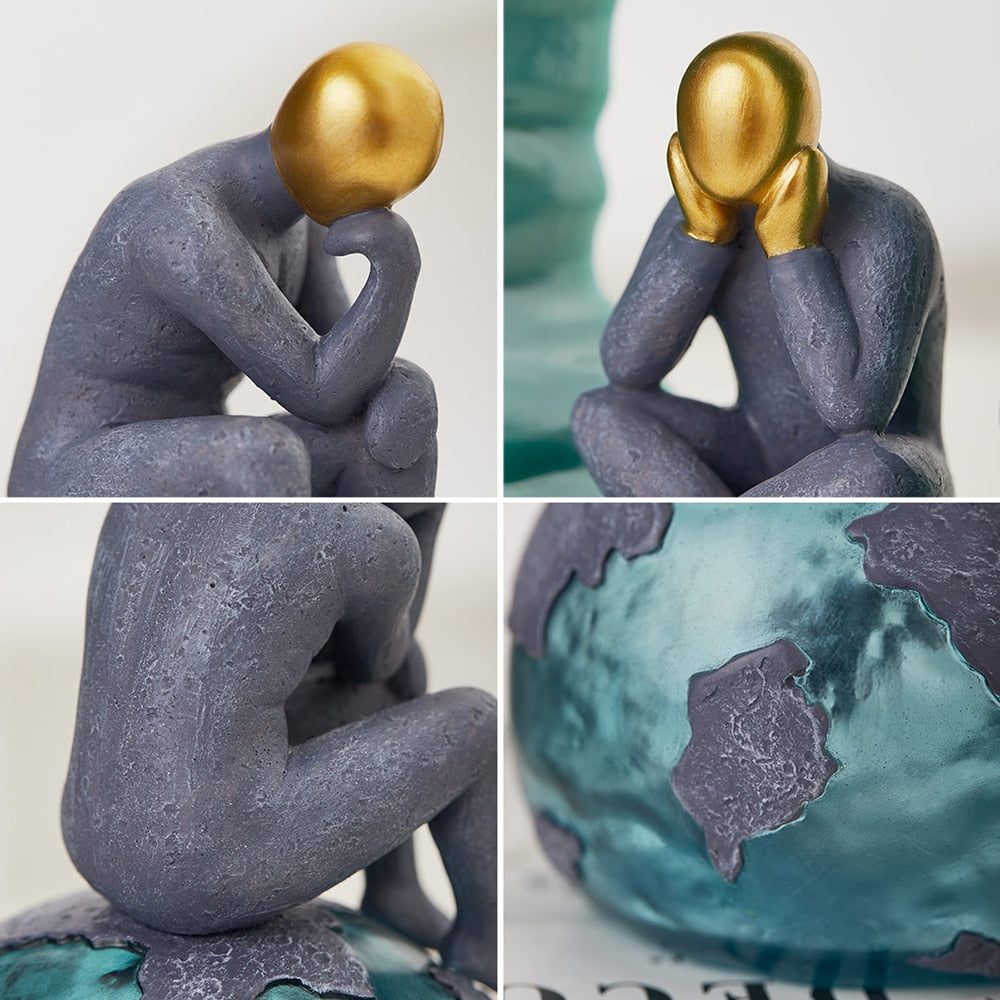 Abstract Thinker Man figurine