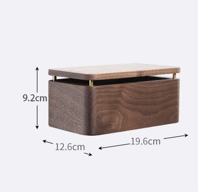 Black Walnut Wood Brass Tissue Box