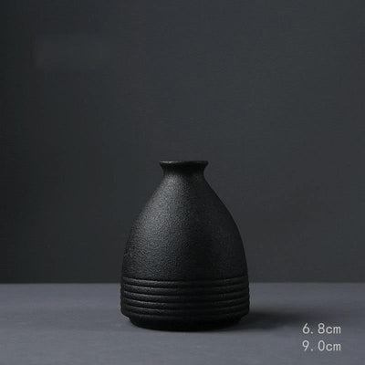 Black As Night Textured Ceramic Vase