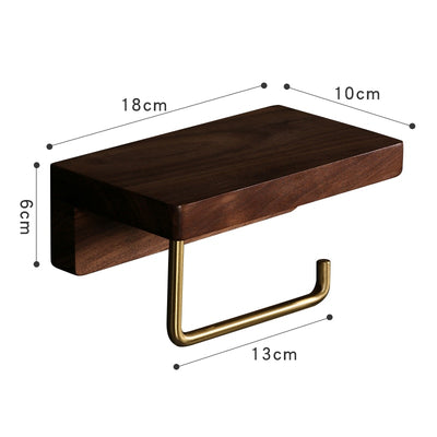 Toilet Roll Holder Brass Wood Napkin