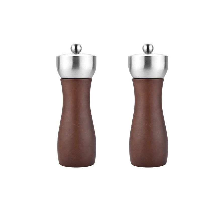 Salt and Pepper Wood Mill Set of 2 Pcs, Different Sizes