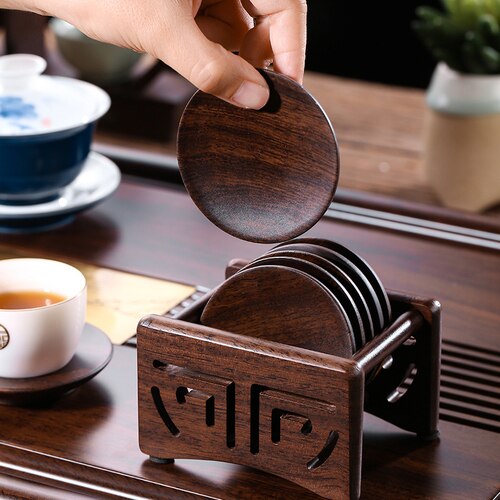 Ebony Wood Teacup Mat