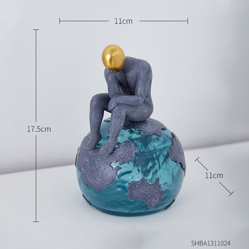 Abstract Thinker Man figurine