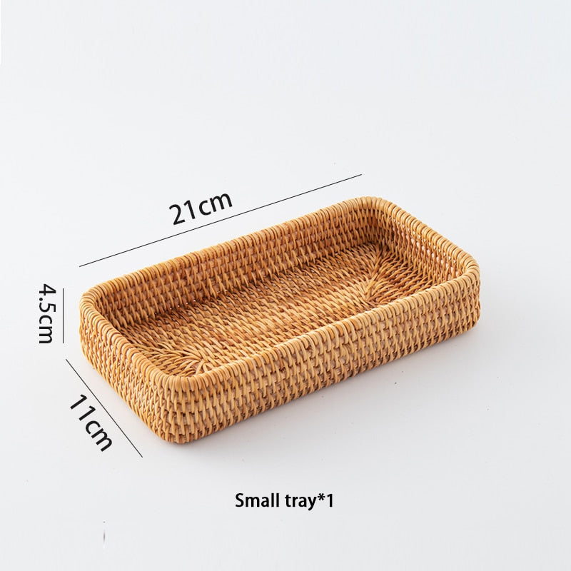 Handwoven Rattan Storage Tray